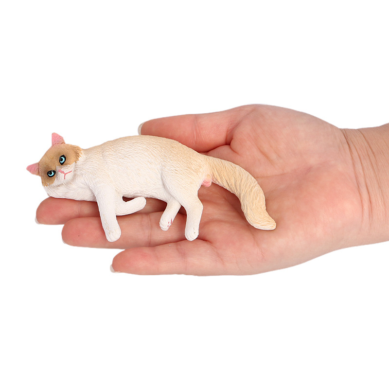 Home Office Freelancer - ‌Realistic Side-Lying Ragdoll Cat Desktop Figurine