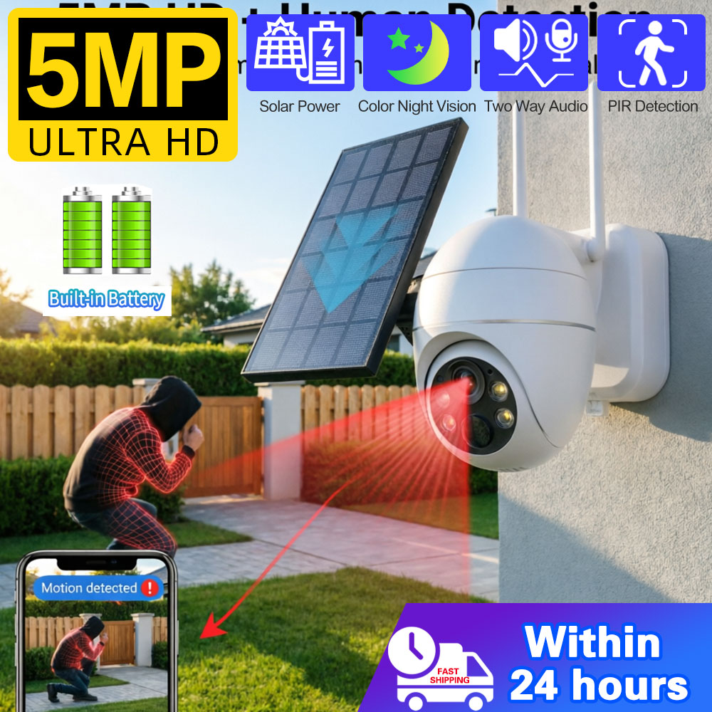 Home Office Windows - 5MP Outdoor 4G SIM Card Solar-Powered