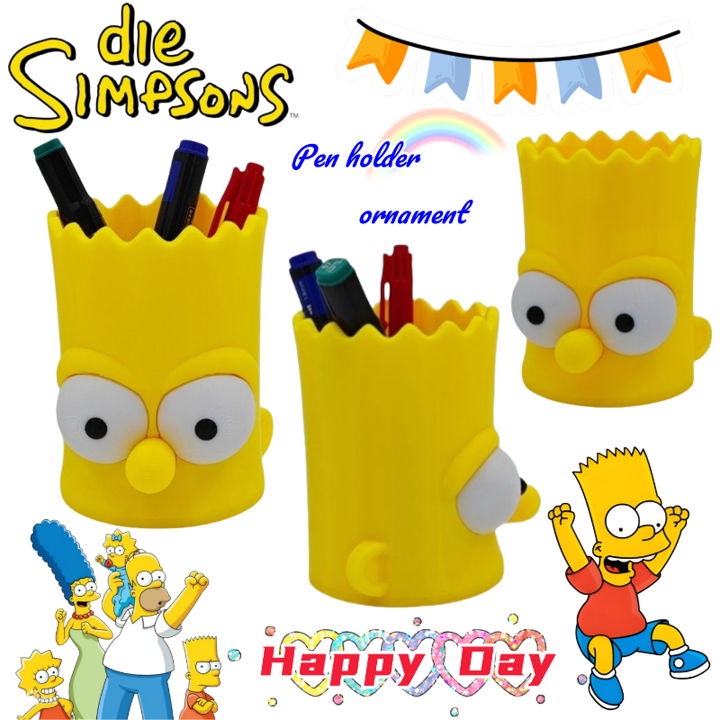Pen Holder Organizer - New The Simpsons Bart Simpson Creative