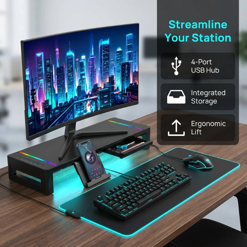 Monitor Riser Stand - Ergonomic Foldable Monitor Stand Riser Household