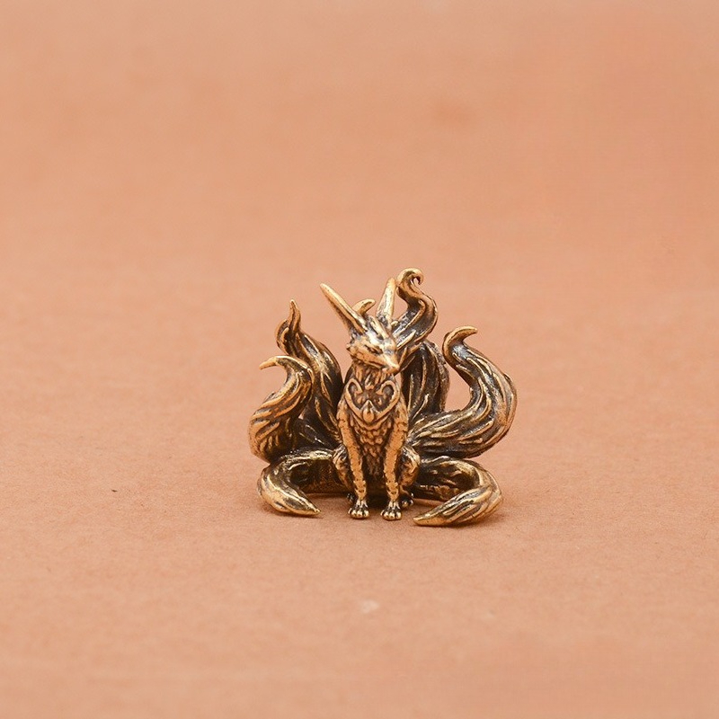 Home Office Freelancer - Miniature Antique Brass Lucky Nine Tailed