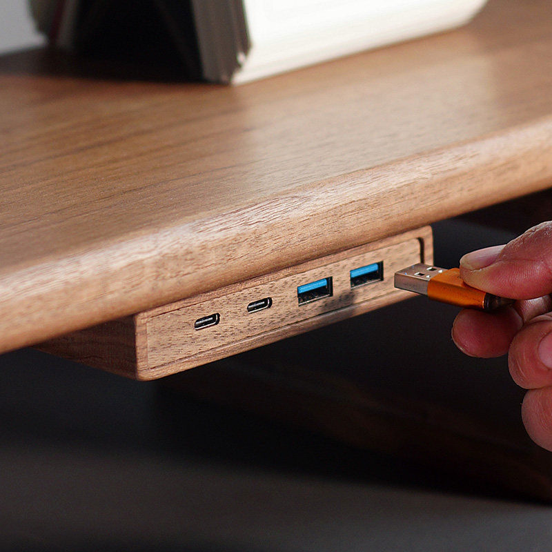 Monitor Riser Stand - USB 3.2 Hub with Self-Adhesive Mount,