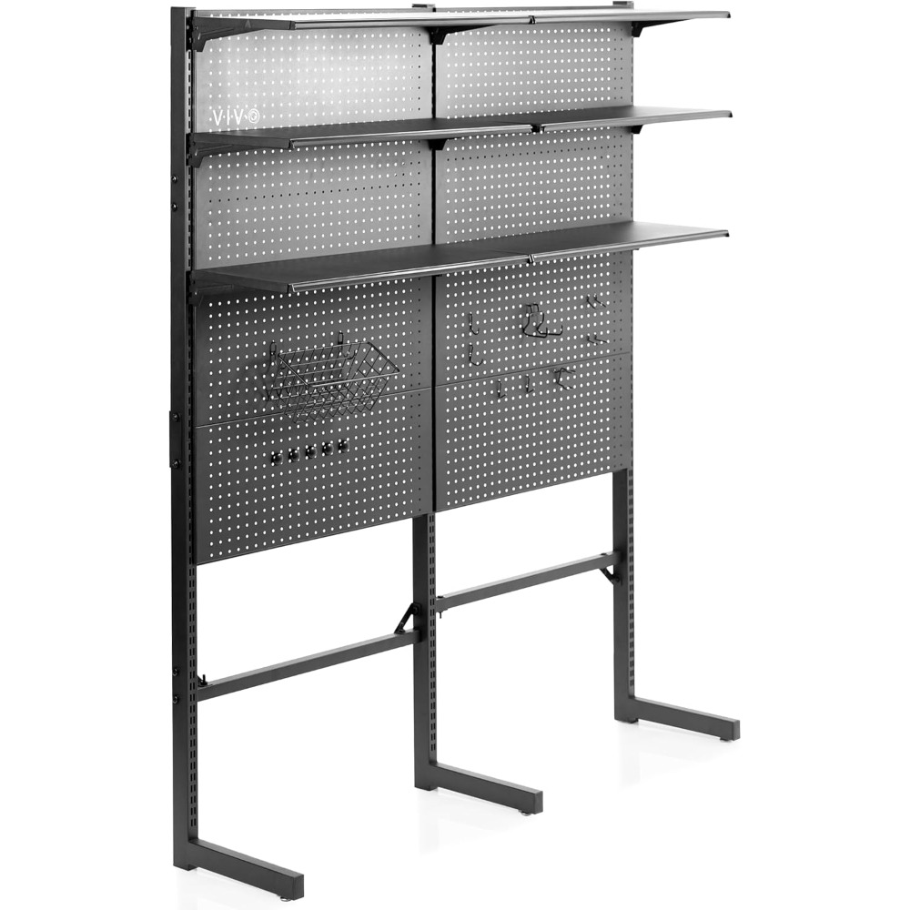Home Office Vivo - VIVO Freestanding Modular Steel Pegboard System,