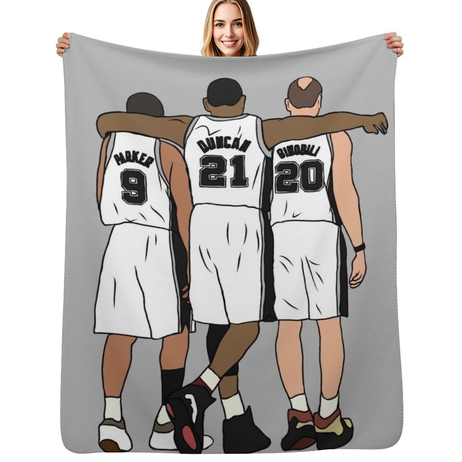 Home Office Tim - Tony, Tim & Manu Throw Blanket