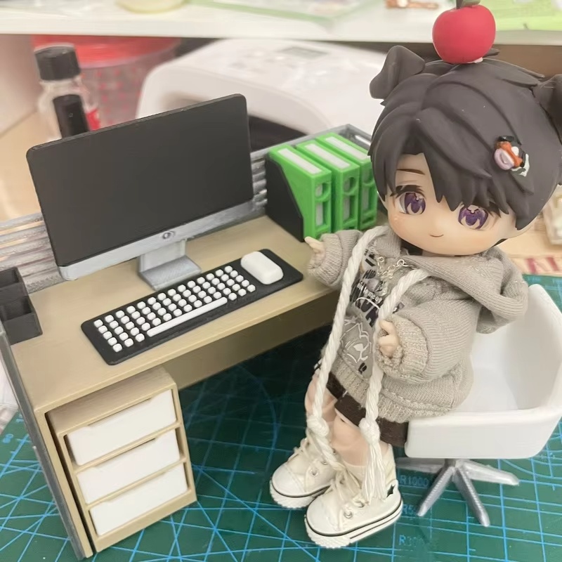 Home Office Freelancer - 1/12 Scale Miniature Office Scene Model: