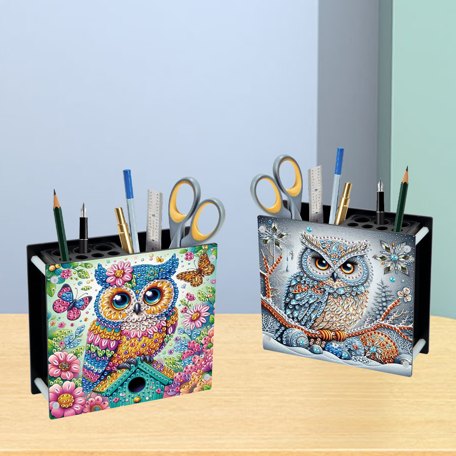 Pen Holder Organizer - 2Pcs Pen Holder Diamond Art Painting
