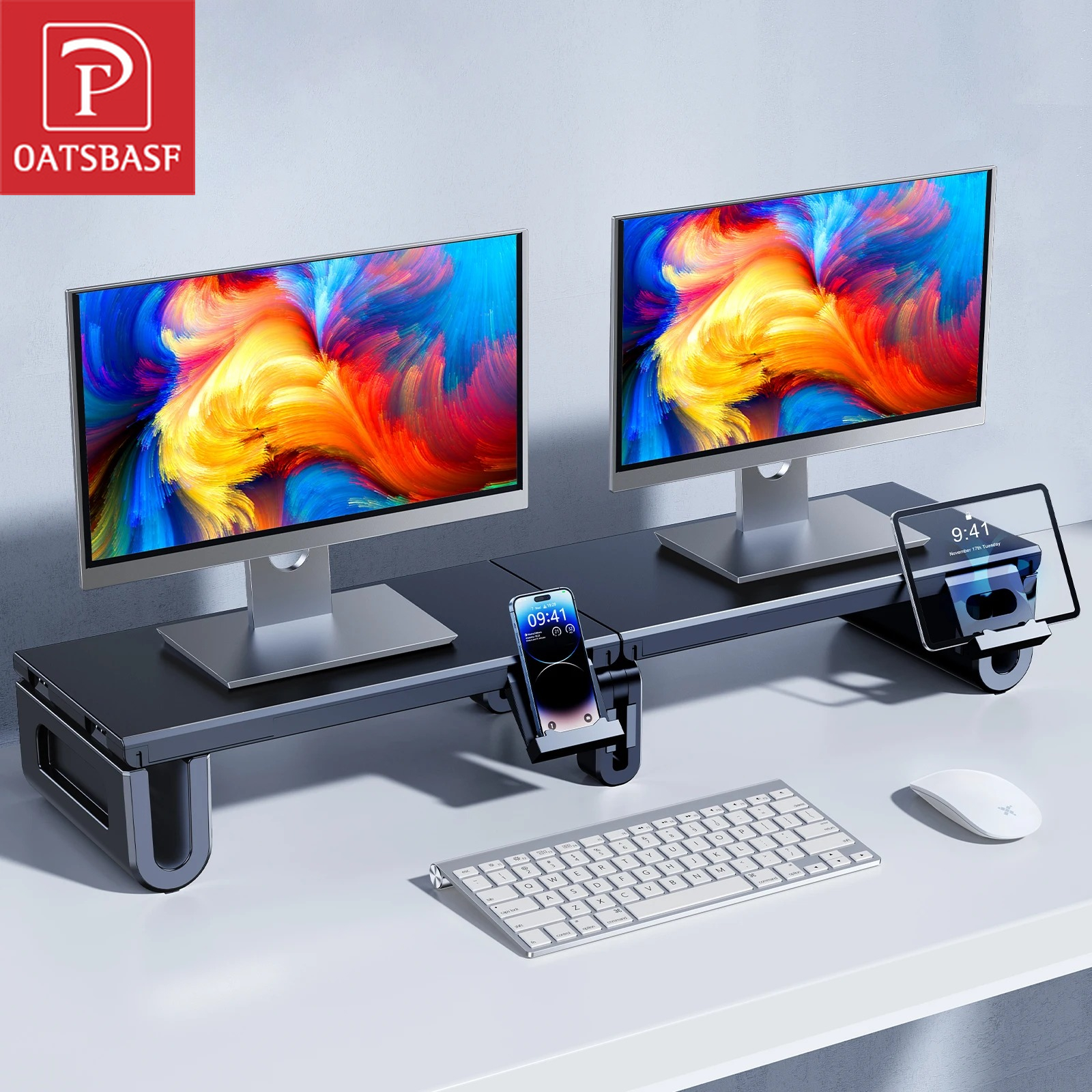 Monitor Riser Stand - Oatsbasf Dual Monitor Stand Riser Height