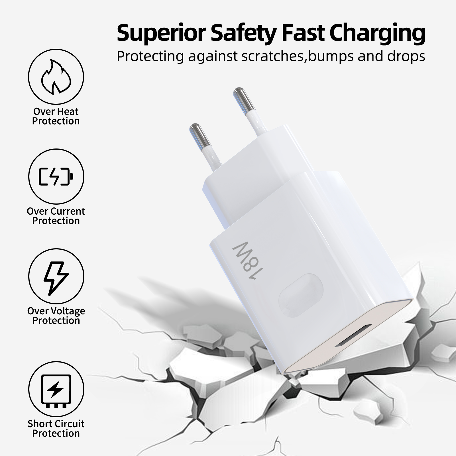 EU 18W QC3.0 Fast USB Wall Cha - Home Office Vivo avis et prix