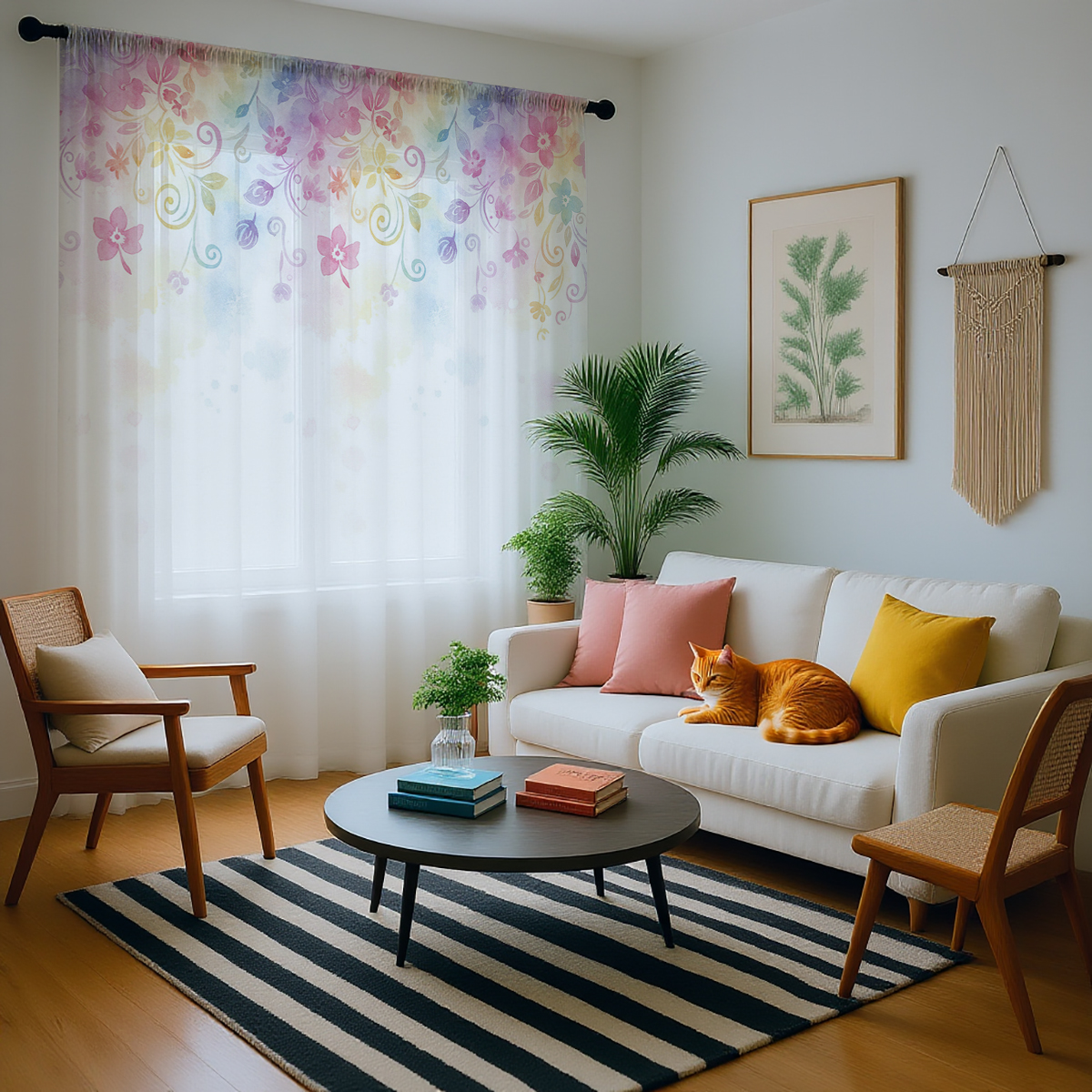 Rainbow Floral Gradient Print  - Home Office Rate avis et prix