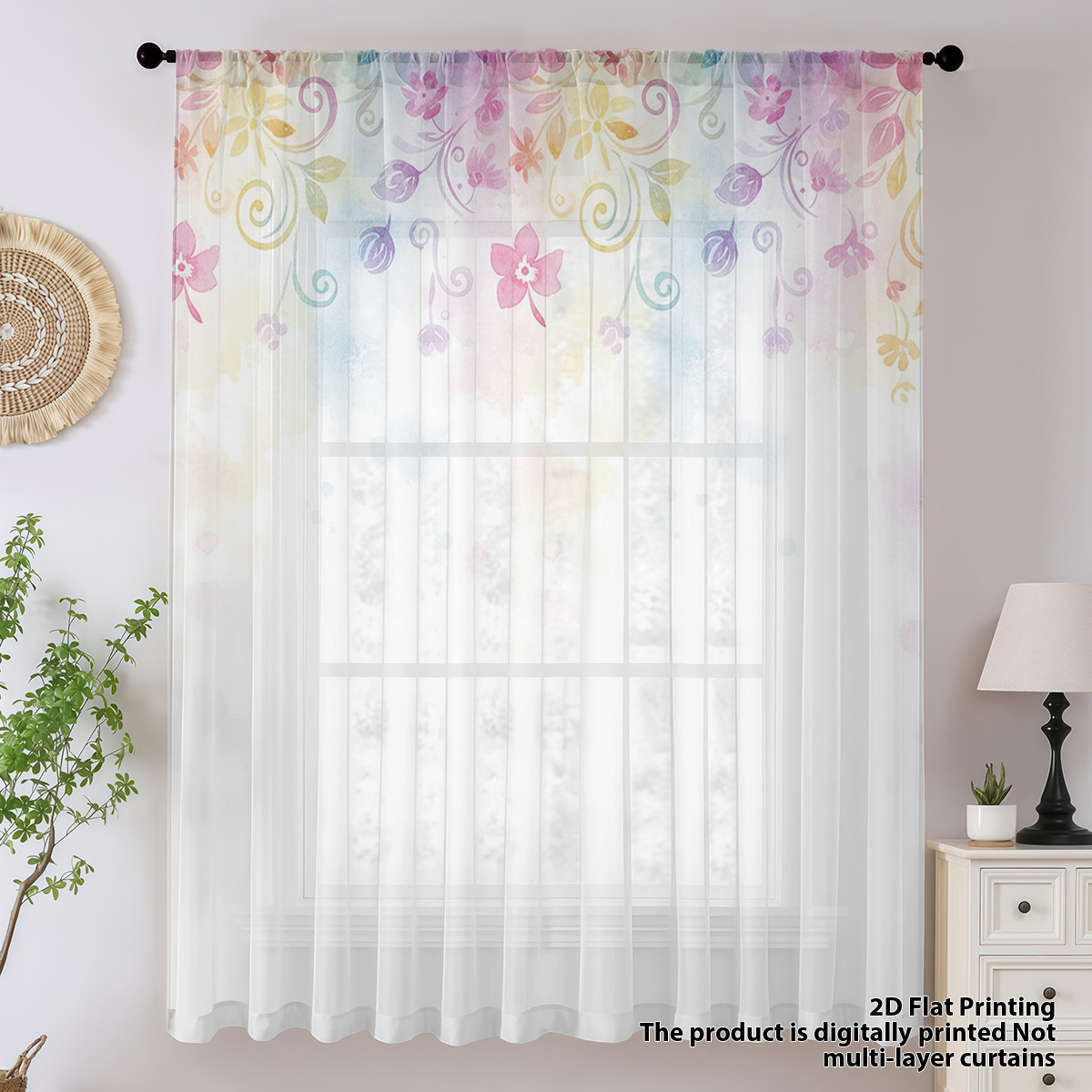 Rainbow Floral Gradient Print  - Home Office Rate avis et prix