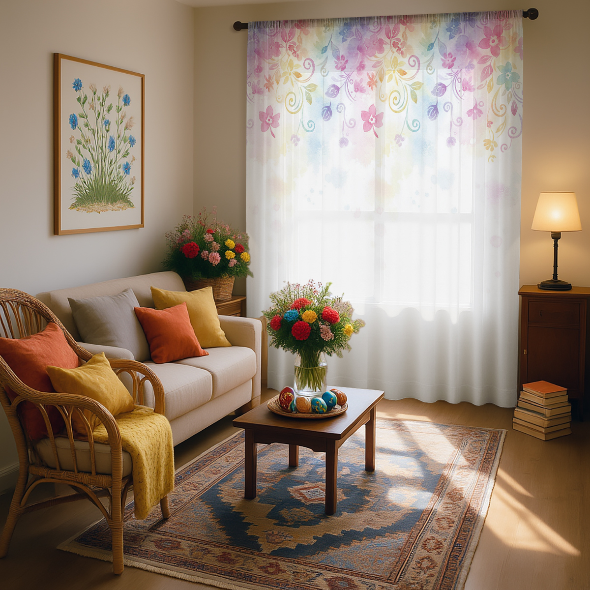 Rainbow Floral Gradient Print  - Home Office Rate avis et prix