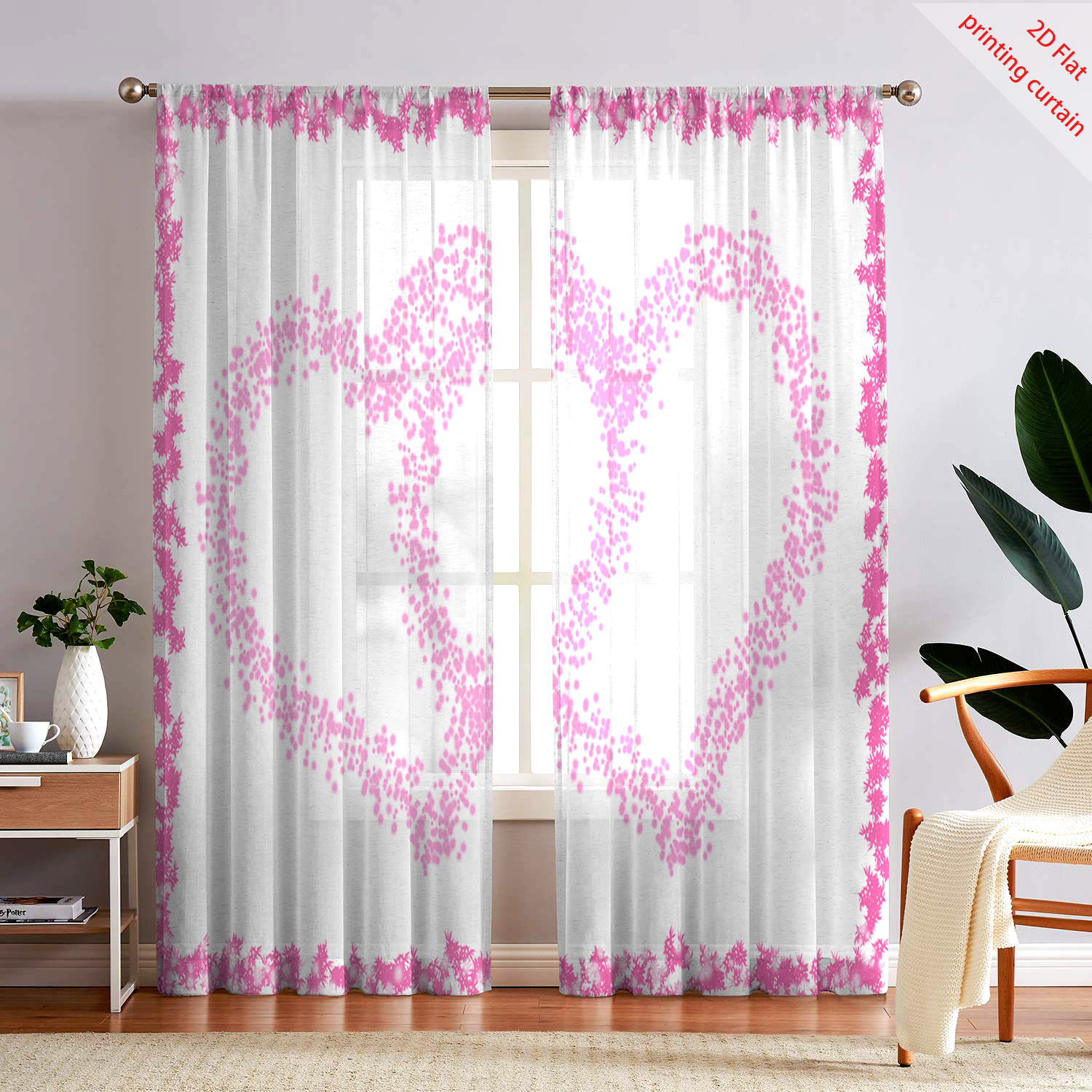 Heart shaped printed transpare - Home Office Windows avis et prix