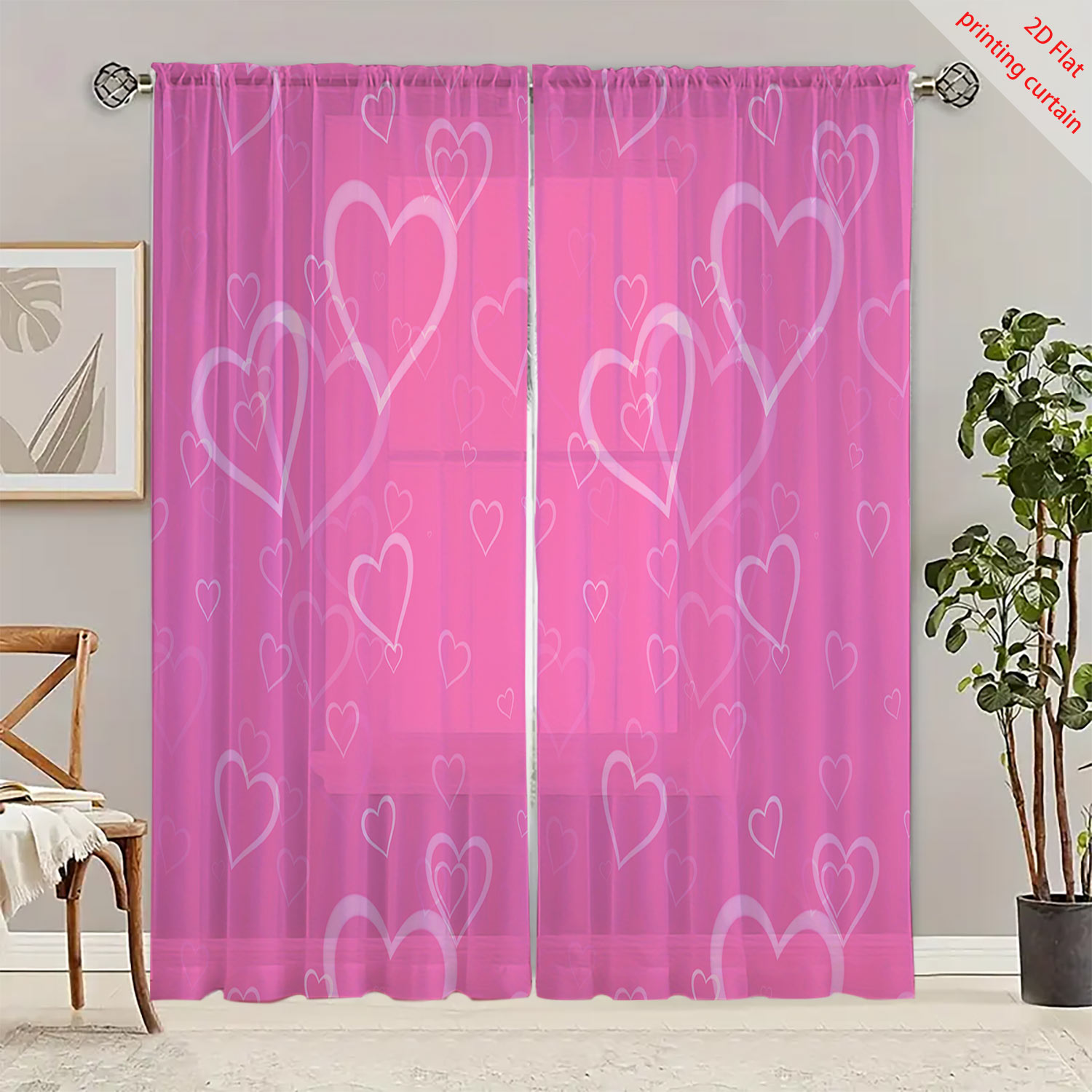 Heart shaped printed transpare - Home Office Windows avis et prix