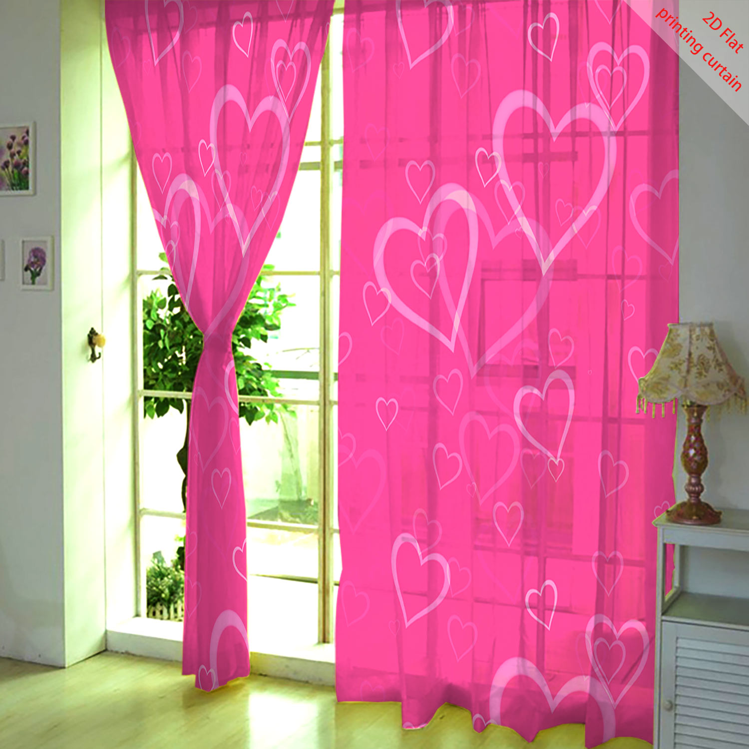 Heart shaped printed transpare - Home Office Windows avis et prix