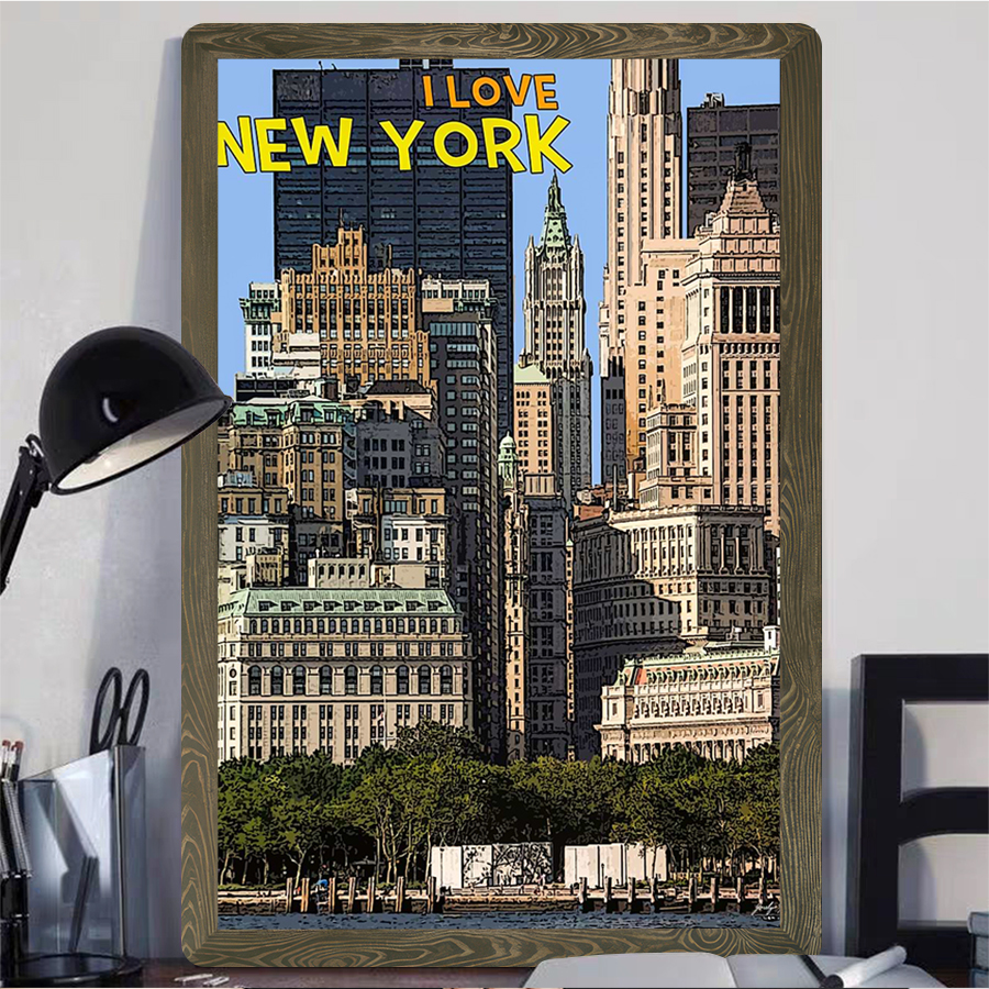 New York City Skyline Metal Wa - Home Office York avis et prix