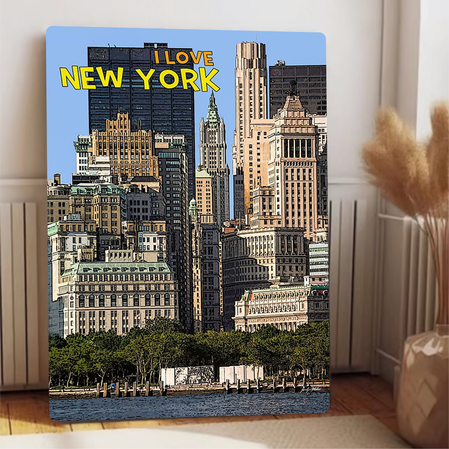New York City Skyline Metal Wa - Home Office York avis et prix