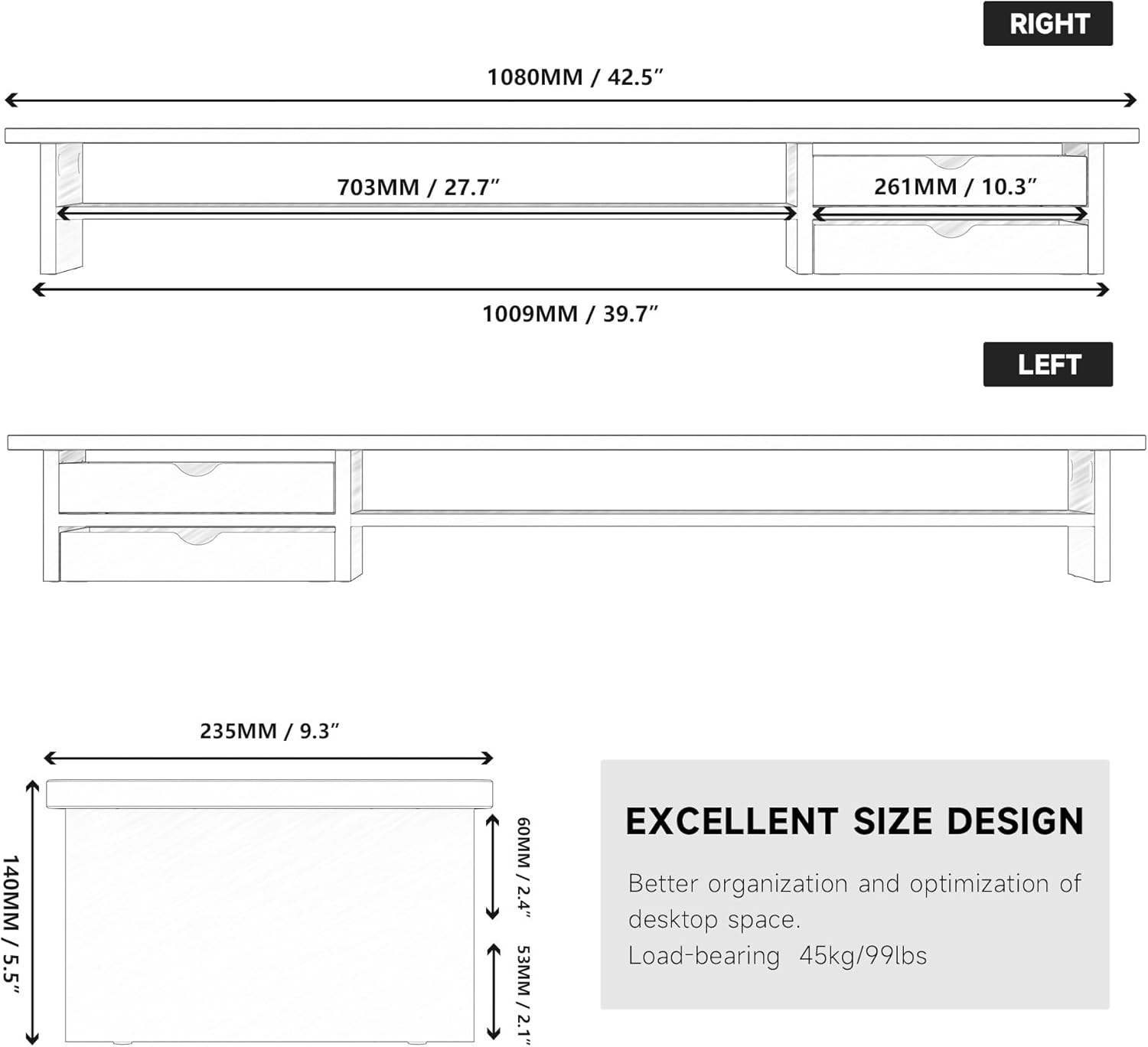 Monitor Stand, Dual Monitor Ri - Monitor Riser Stand avis et prix