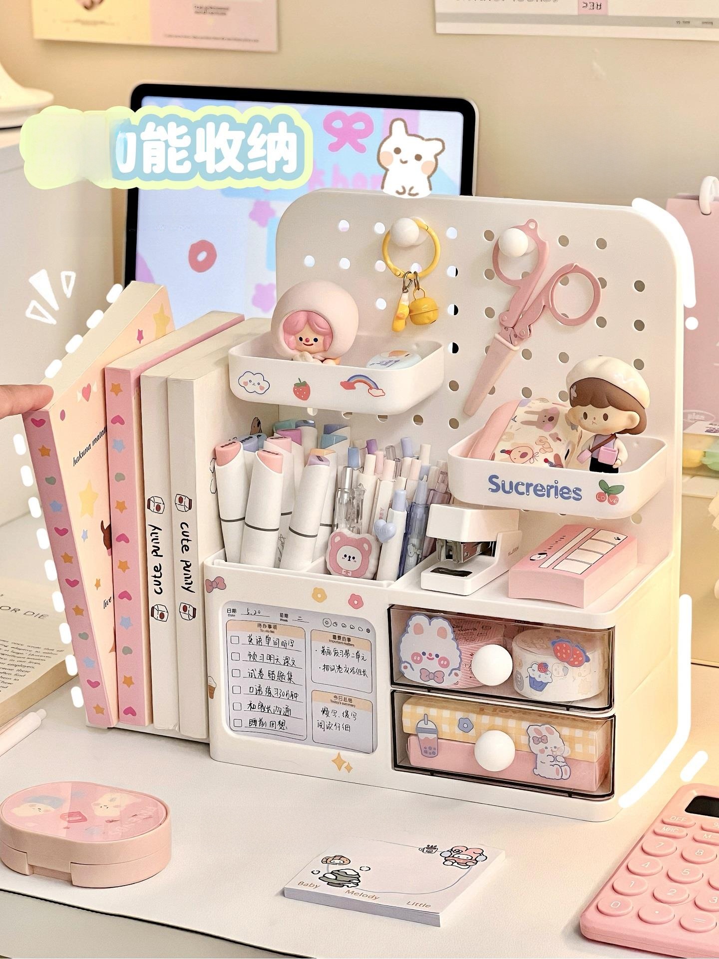 Desktop Hole Board Storage Box - Pen Holder Organizer avis et prix