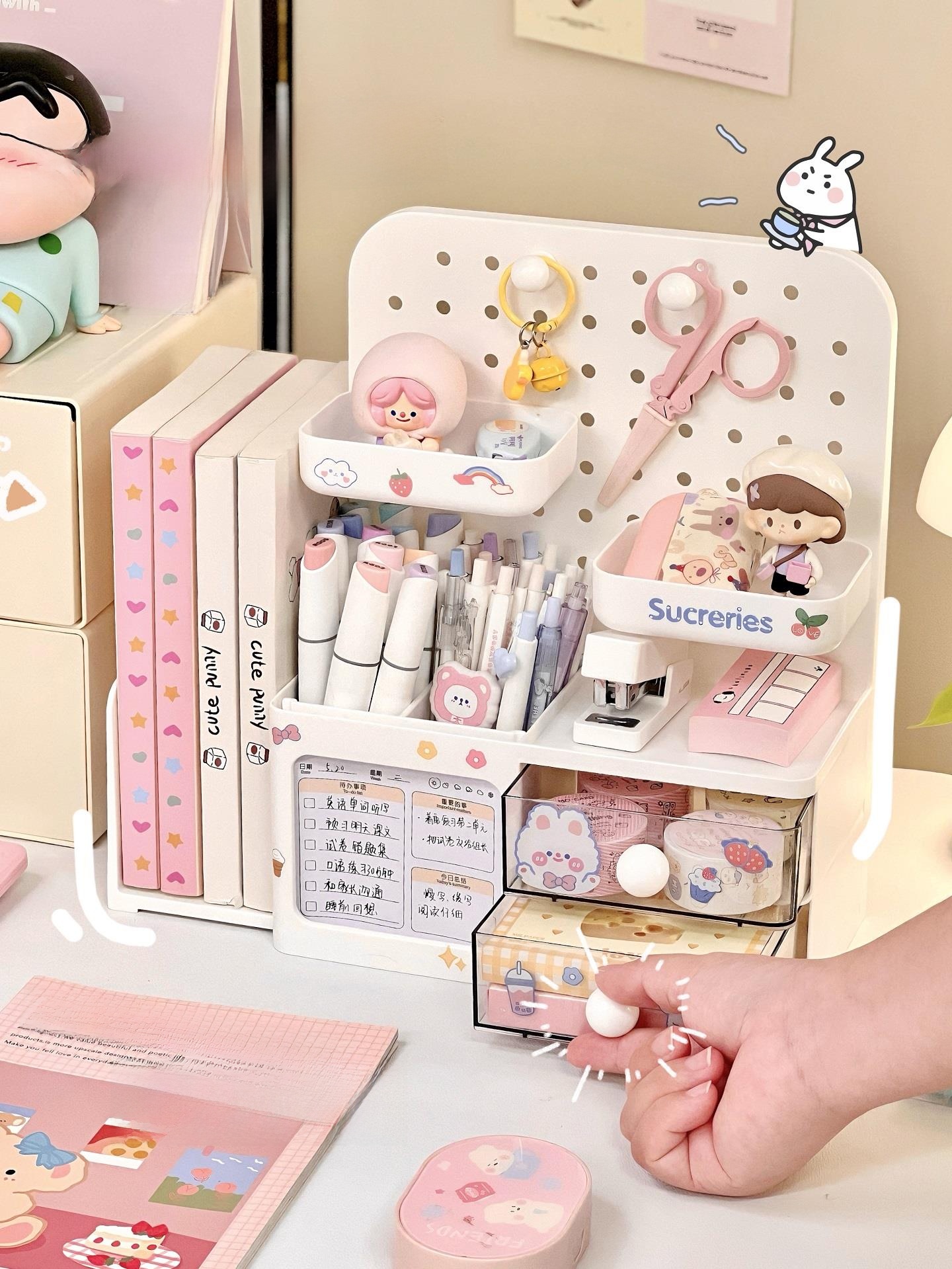Desktop Hole Board Storage Box - Pen Holder Organizer avis et prix