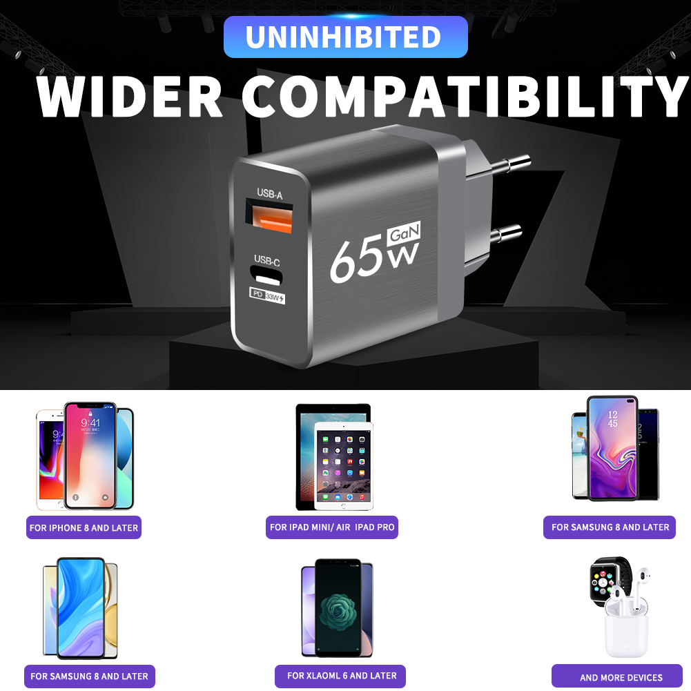 USB-A and USB-C 65W Charger Wa - Home Office Vivo avis et prix