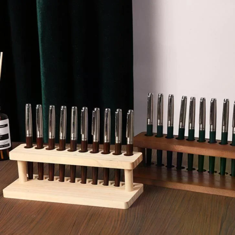 Walnut Wood Test Tube Rack Mul - Pen Holder Organizer avis et prix