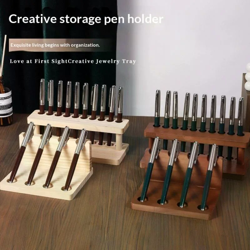 Walnut Wood Test Tube Rack Mul - Pen Holder Organizer avis et prix