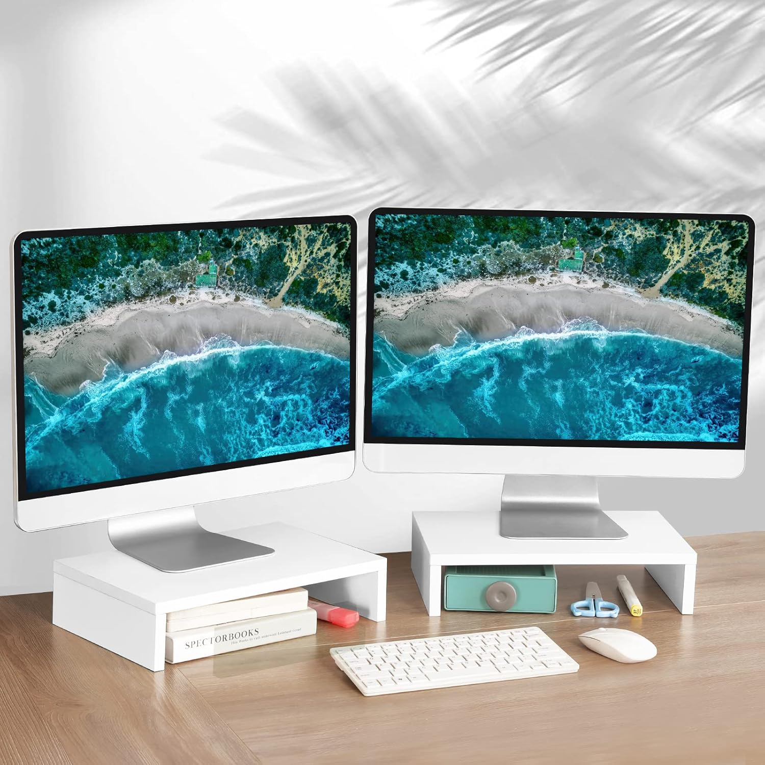 White Monitor Stand Riser - 2  - Monitor Riser Stand avis et prix