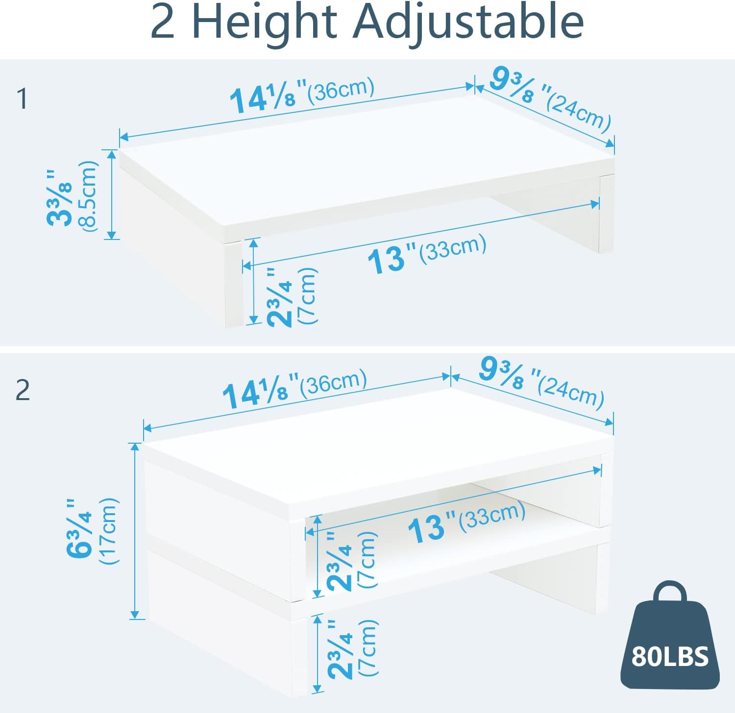 White Monitor Stand Riser - 2  - Monitor Riser Stand avis et prix