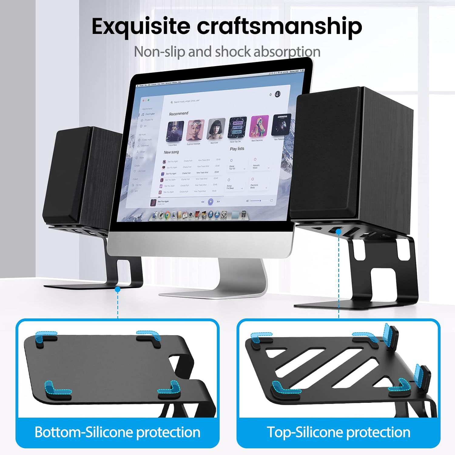 2pcs lot Desktop Speaker Stand - Monitor Riser Stand avis et prix