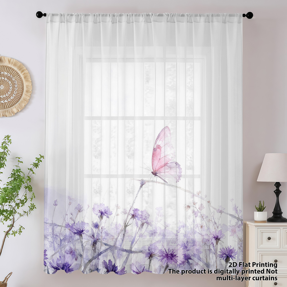 Flower Series Sheer Curtain, G - Home Office Rate avis et prix
