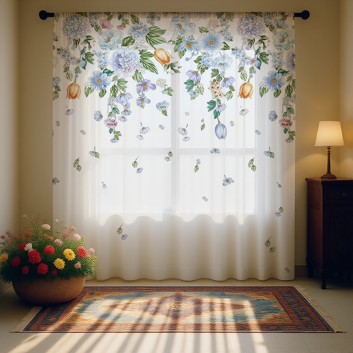 Floral Sheer Curtain, Good Qua - Home Office Rate avis et prix