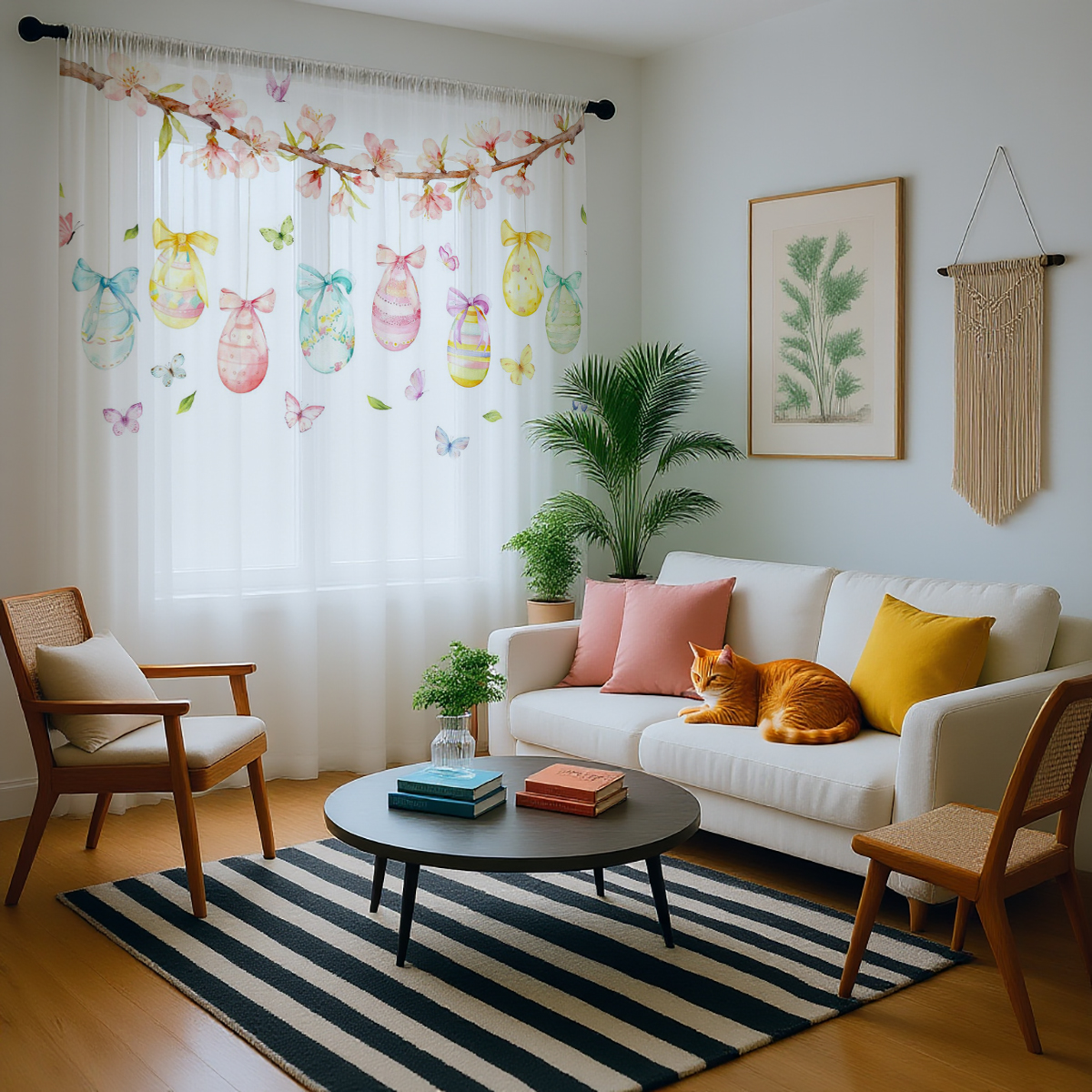1PC Easter Egg Sheer Curtain - - Home Office Rate avis et prix