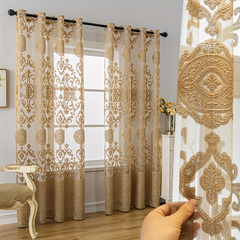 1pc Khaki 3D Embossed Sheer Cu - Home Office Rate avis et prix