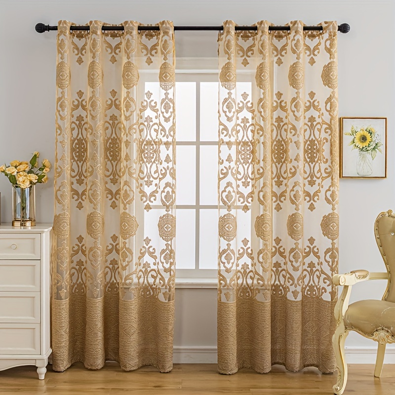 1pc Khaki 3D Embossed Sheer Cu - Home Office Rate avis et prix