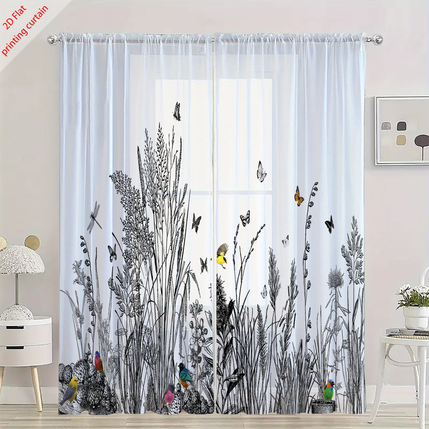 Plant printed transparent scre - Home Office Windows avis et prix