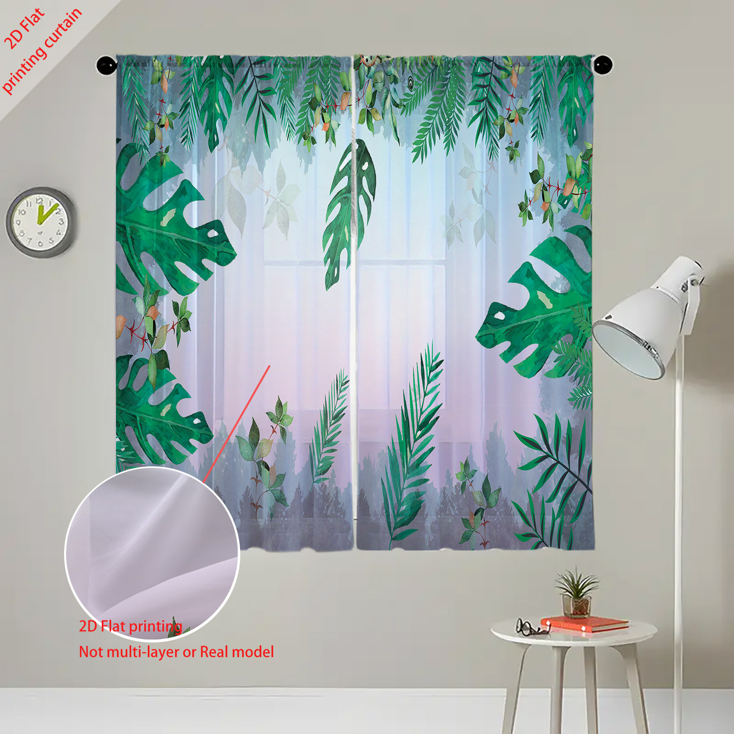Plant printed transparent scre - Home Office Windows avis et prix