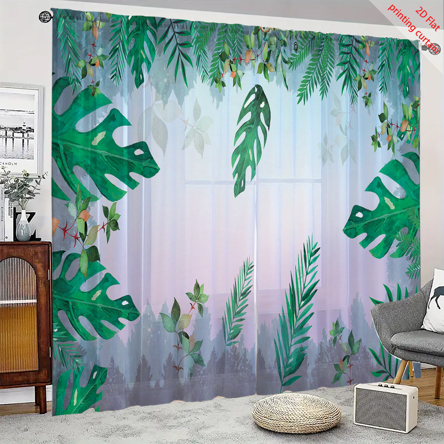Plant printed transparent scre - Home Office Windows avis et prix