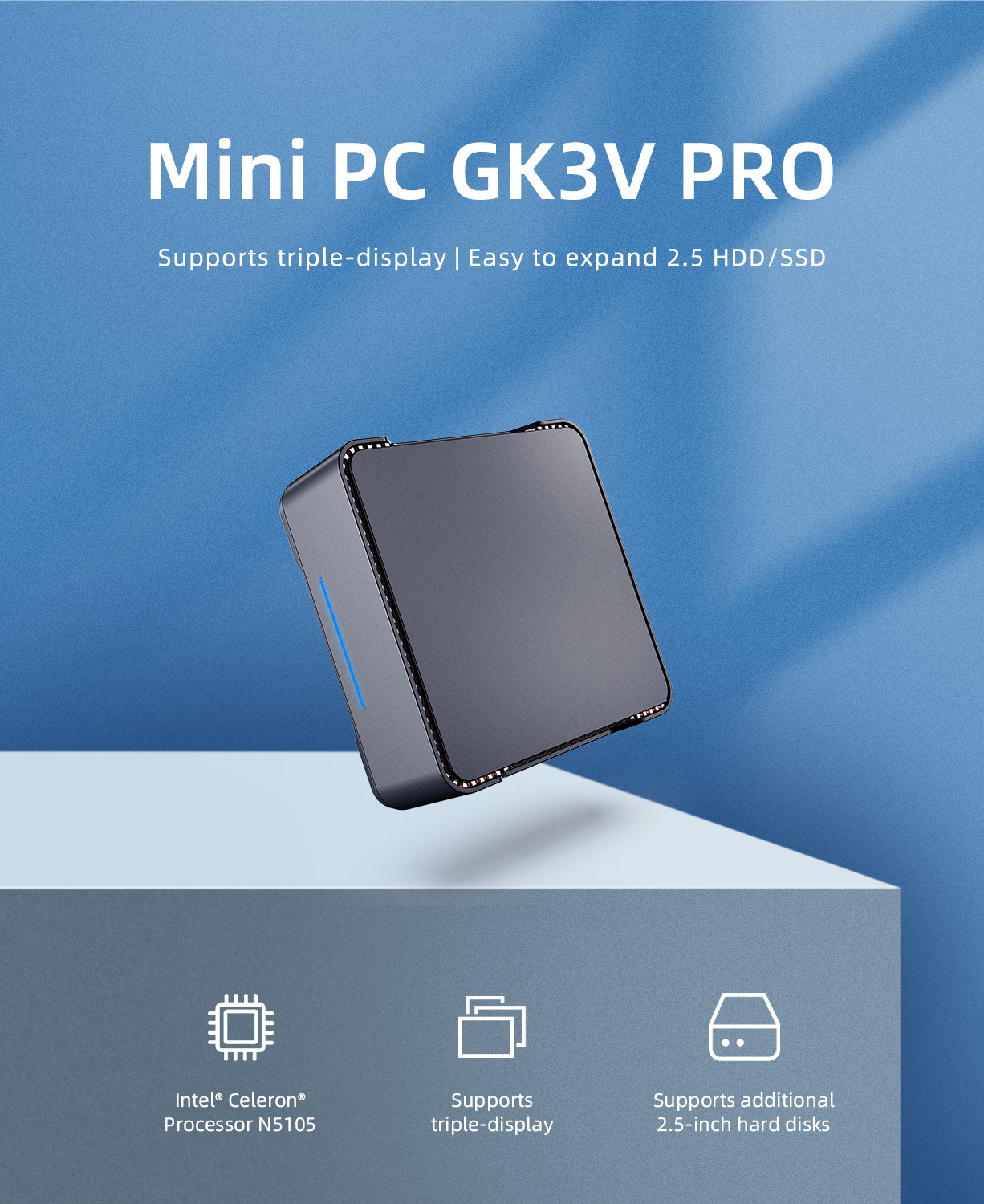 GK3V Pro mini pc Intel N5105 R - Home Office Windows avis et prix