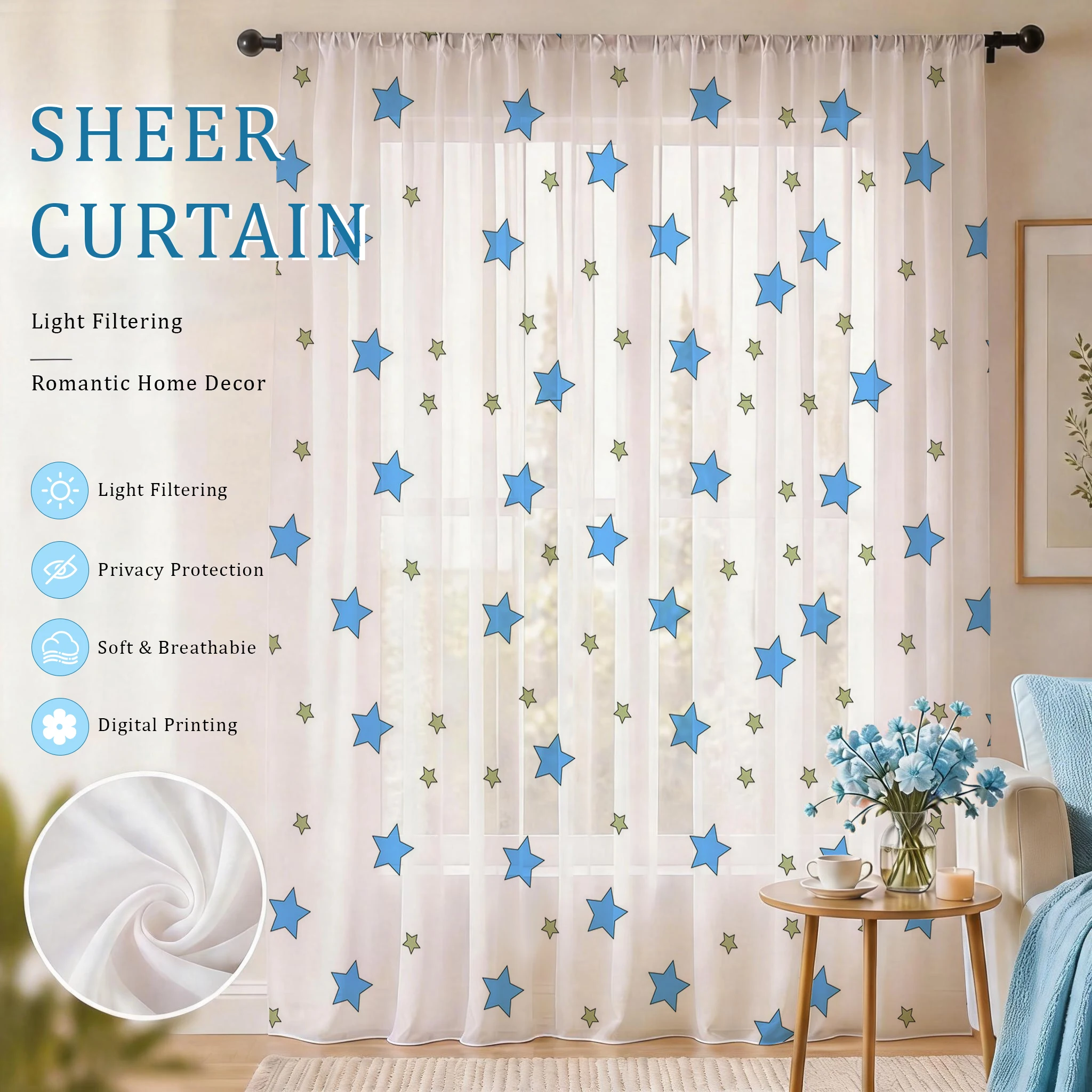 Blue Star Modern Gradient Shee - Home Office Rate avis et prix